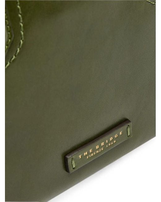 The Bridge Green Larissa Leather Shoulder Bag