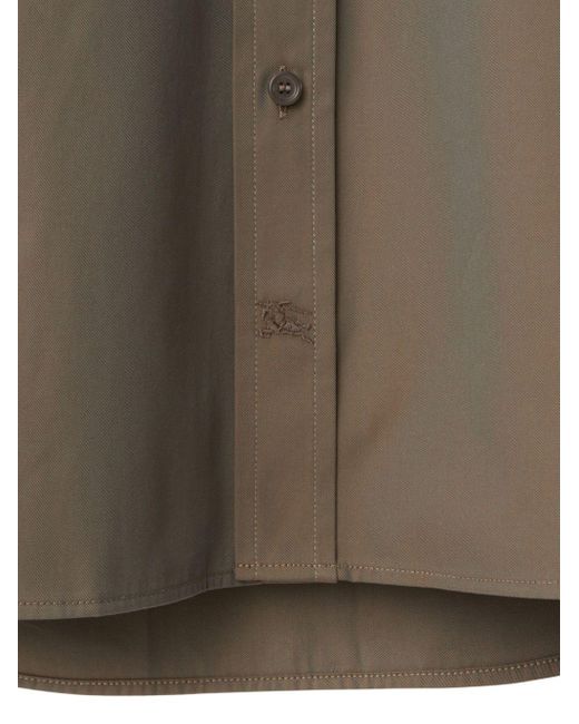 Burberry Brown Flap-pocket Cotton Shirt for men