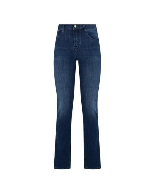 Moorer Blue Washed Five-Pocket Skinny Jeans
