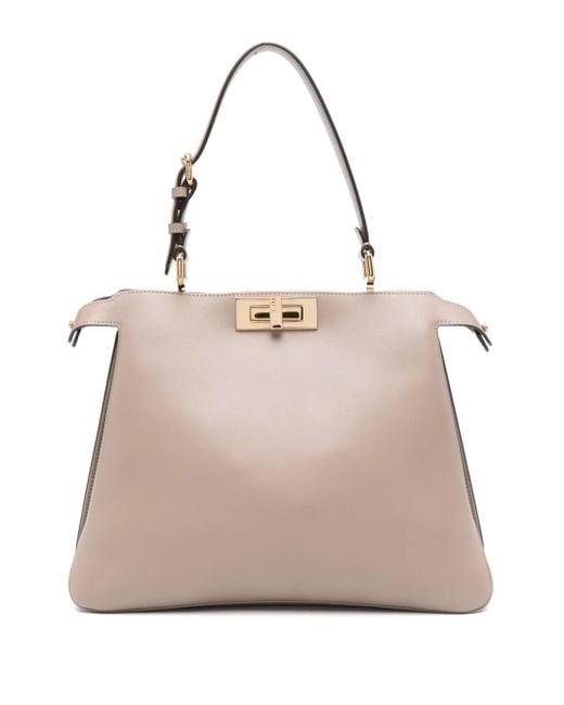 Fendi Natural Medium Peekaboo Shoulder Bag