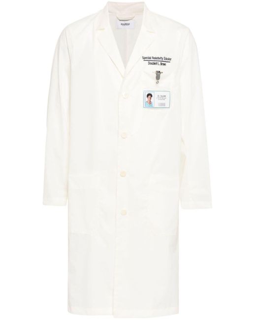 Doublet White Dc Single-breasted Coat for men