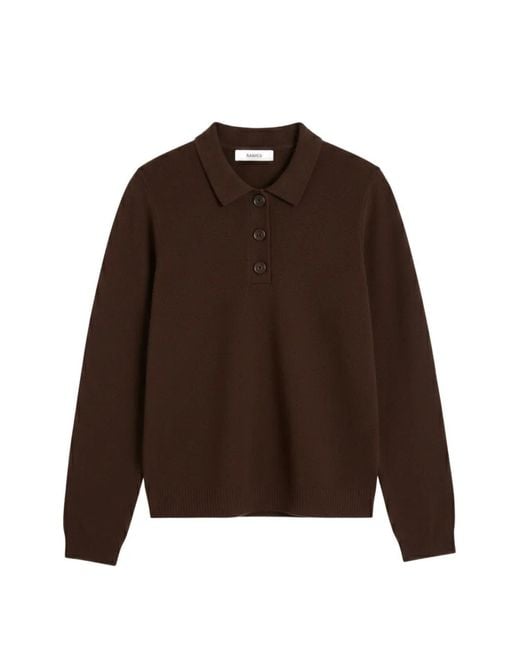 Chinti & Parker Brown Polo-Collar Sweater