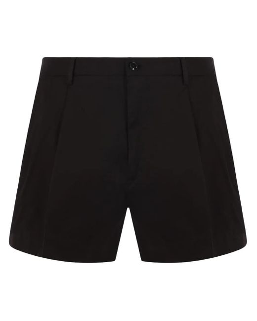 Dolce & Gabbana Black Tailored Shorts With Pleats for men