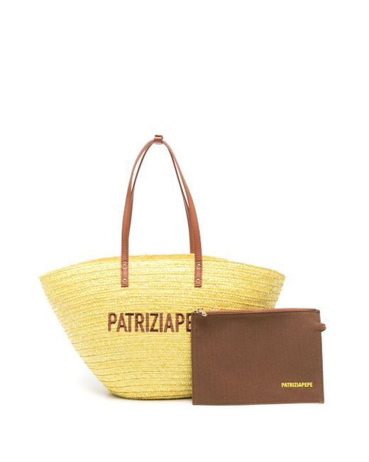 Patrizia Pepe Metallic Logo-embroidered Shoulder Bag