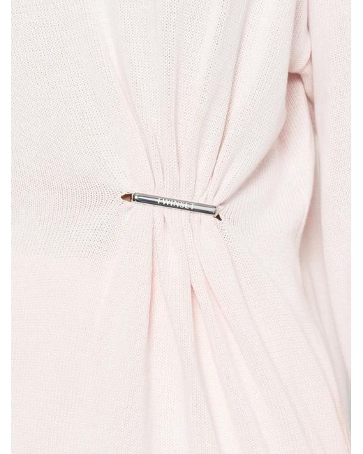 Twinset Pink Gathered Sweater