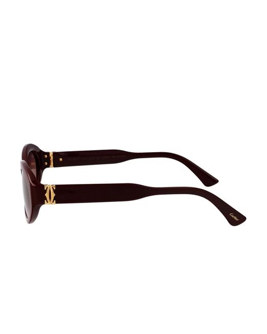 Cartier Brown Oval-Frame Sunglasses