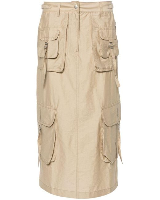 Acne Natural Embroidered-logo Cargo Skirt
