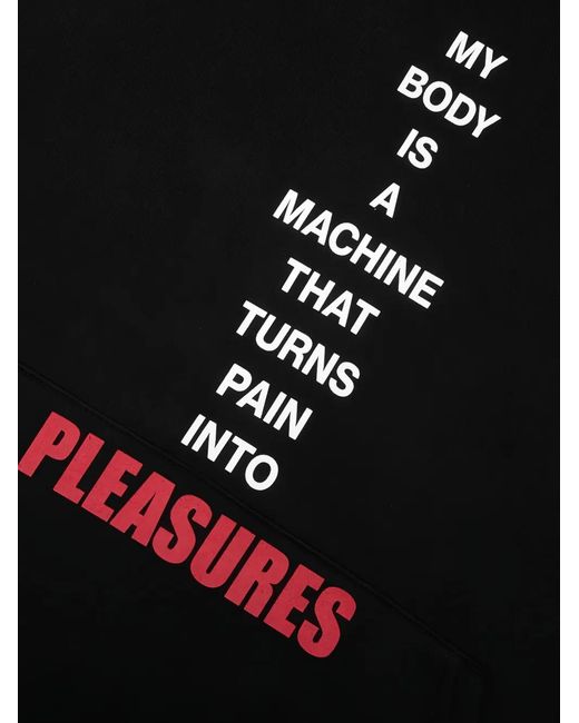 Pleasures Black Skeleton Print Hooded Sweatshirt for men