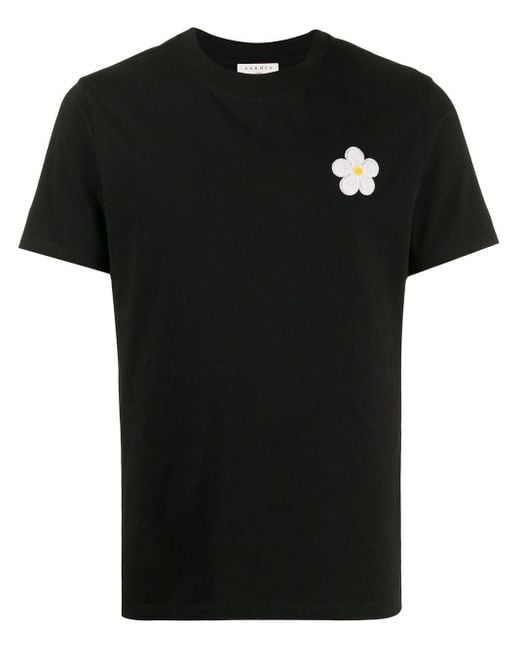Sandro T-Shirt mit aufgestickter Blume in Black für Herren