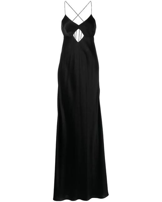 Michelle Mason Black Cut-Out Detail Gown