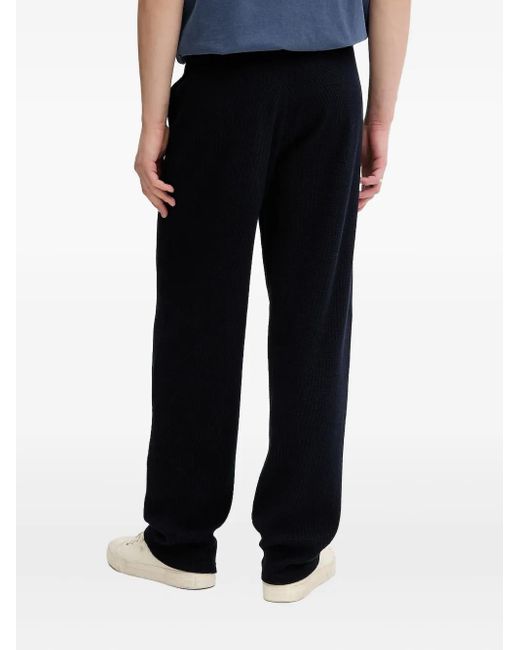 American Vintage Blue Waffle-Knit Track Pants for men
