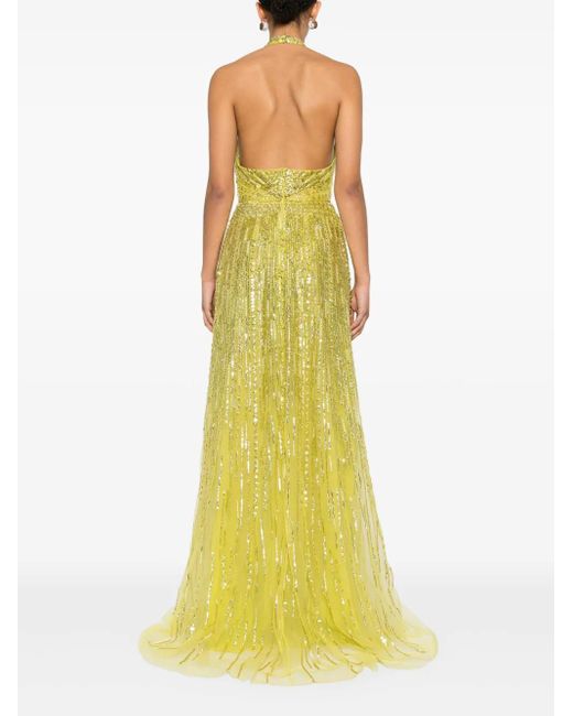 Elie Saab スパンコール イブニングドレス Yellow