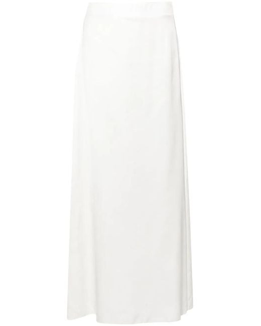 Peserico White Satin Maxi Skirt