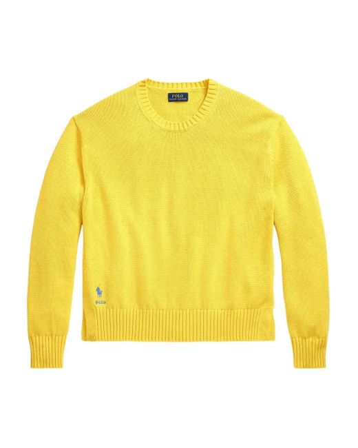 Polo Ralph Lauren Yellow Cotton Long-Sleeve Sweater