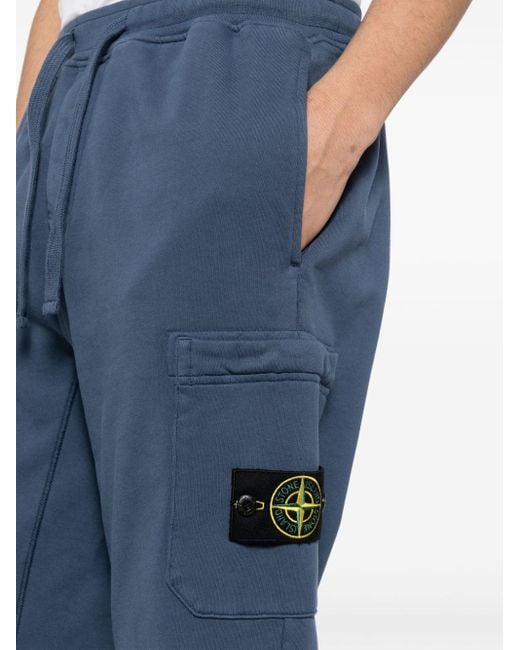Stone Island Blue Compass-badge Cotton Track Pants for men