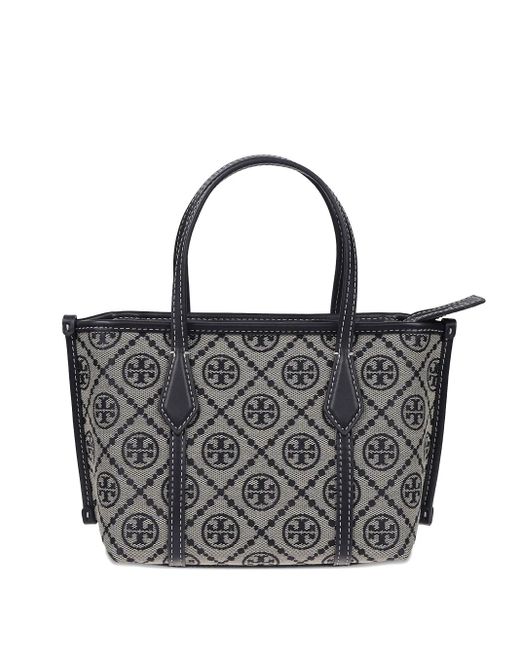 Tory Burch Black Perry Shopper mit Monogramm