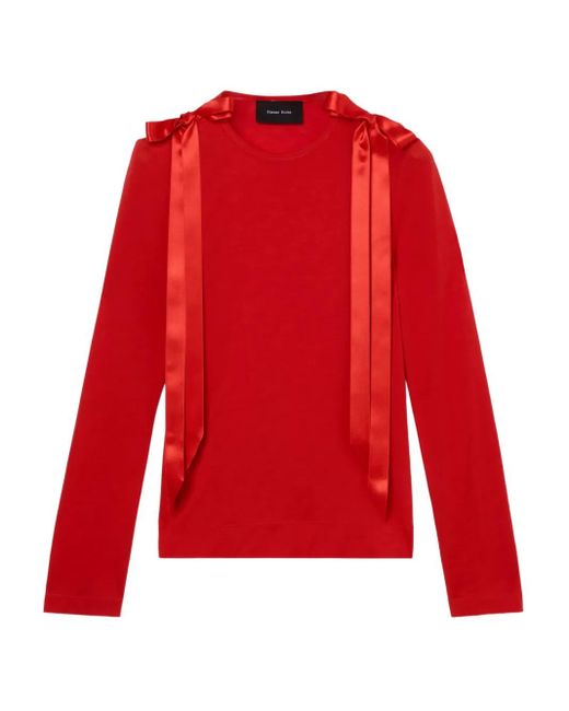 Simone Rocha Red Langarmshirt Mit Schleife