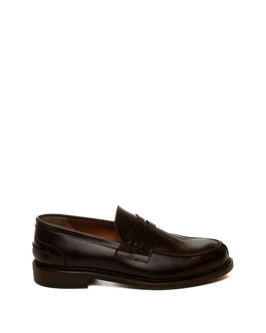 Berwick Shoes Brown Serrated-Edge Penny Loafers for men