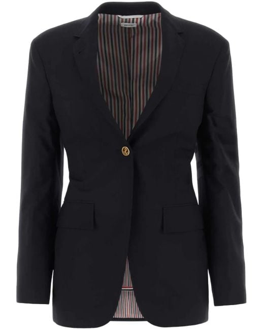 Thom Browne Black 4-bar Single-breasted Wool Blazer