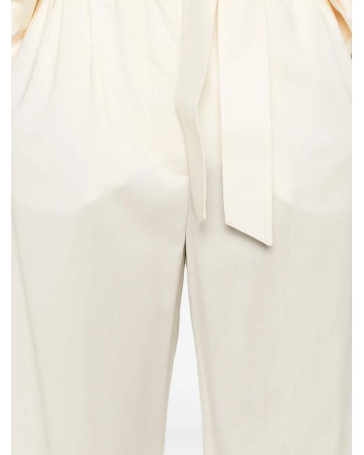 Max Mara White Mxmeditto Belted Trousers