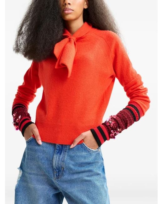 Essentiel Antwerp Red Invited Cashmere Sweater