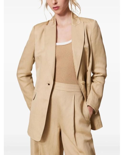 Twinset Natural Single-Breasted Blazer