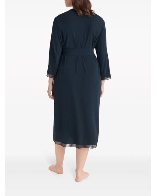 Eres Blue Violette Lace Trim Robe