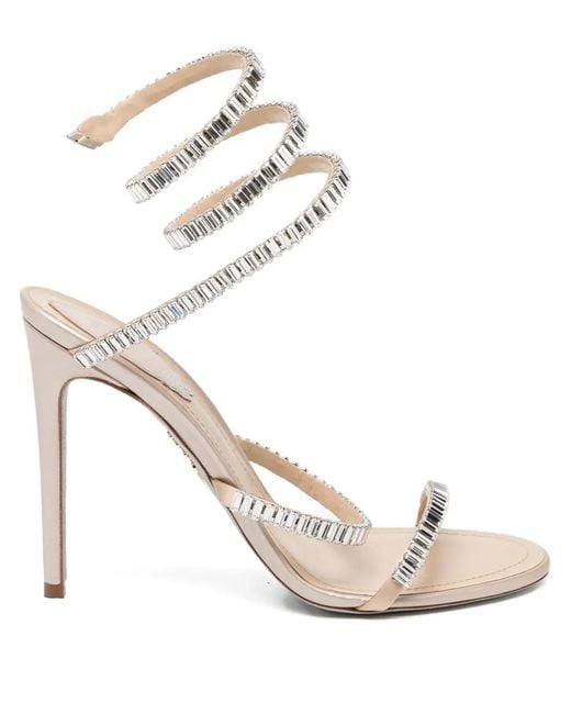 Rene Caovilla White Cleo Spark Sandalen mit Absatz 105mm