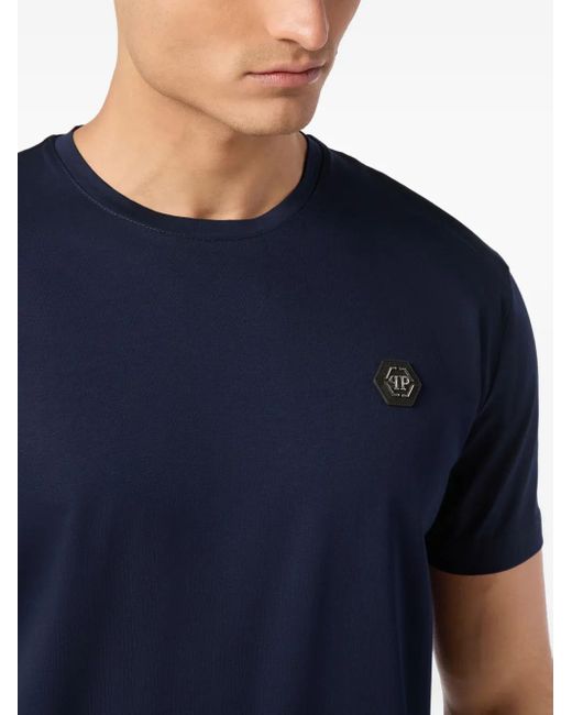 Philipp Plein Basic T-Shirt in Blue für Herren