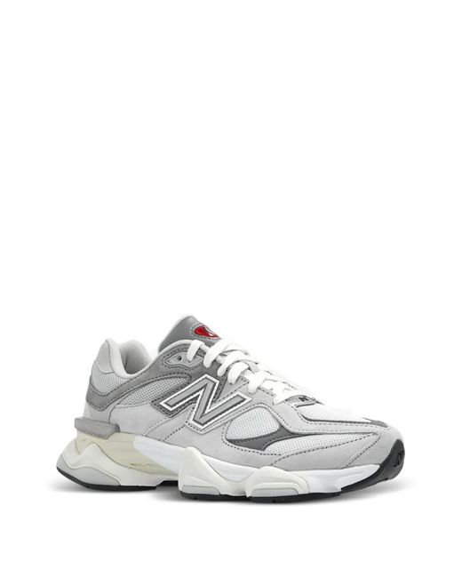 New Balance White U9060 Logo-Patch Sneakers