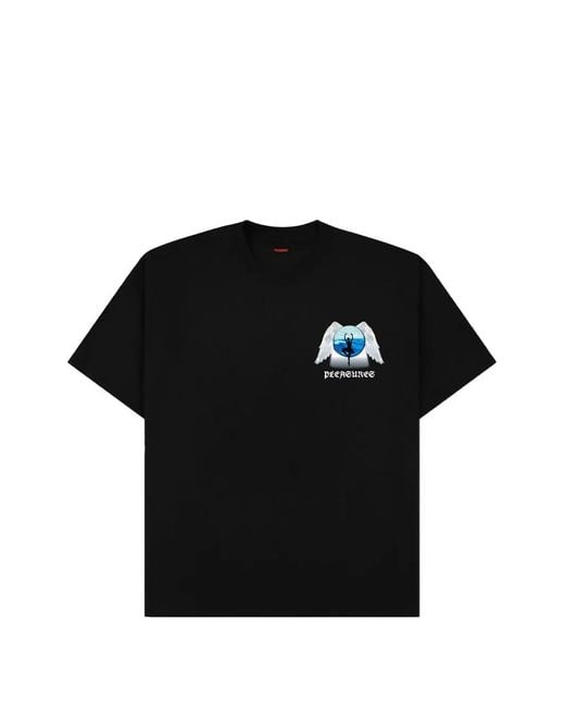 Pleasures Black Angle Place Graphic T-Shirt for men
