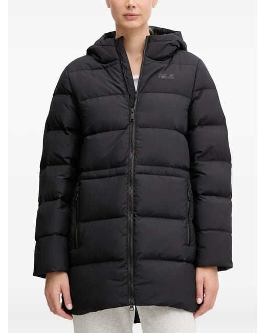 Jack Wolfskin Black Frozen Palace Hooded Zip-Fastening Coat