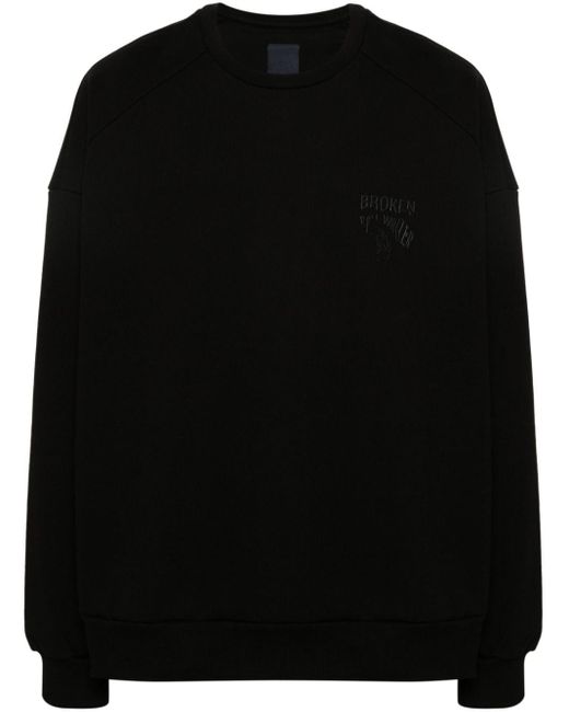 Juun.J Black Embroidered-logo Sweatshirt for men