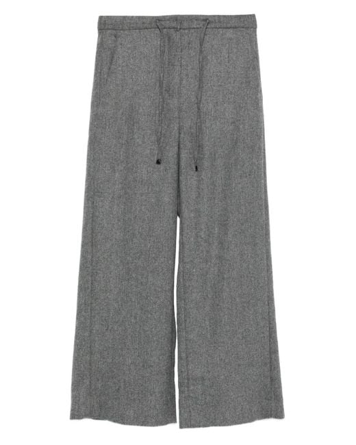 Max Mara Gray Drawstring-Fastening Trousers