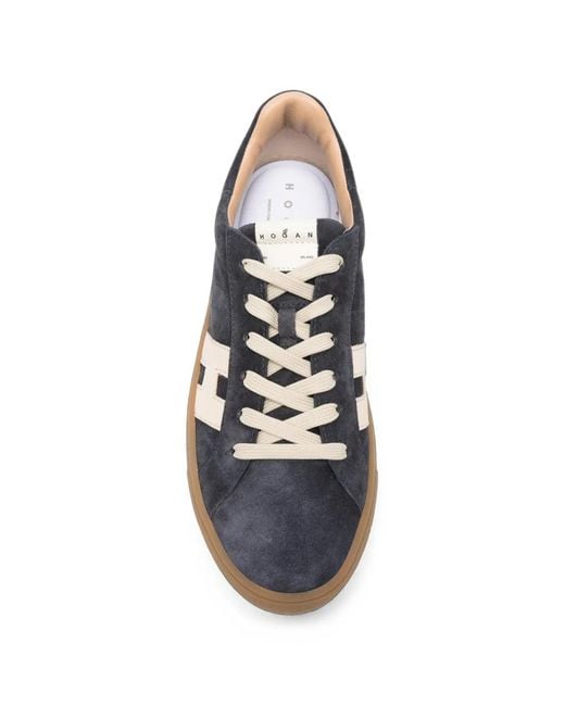 Hogan White Logo-Patch Sneakers for men