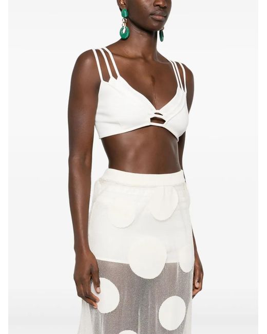 Viktor & Rolf White Layered Cropped Top