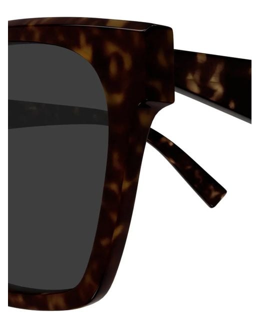 Saint Laurent Black Tortoiseshell-Effect Sunglasses