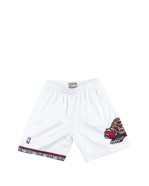 Mitchell & Ness White Nba "1998-99 Vancouver Grizzlies" Graphic-Pattern Running Shorts for men