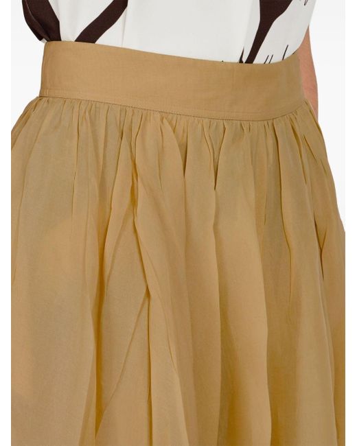 Ferragamo Natural Layered High-waisted Midi Skirt