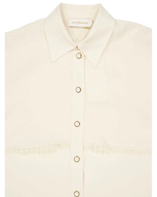Blusa con ribete de encaje Zimmermann de color White