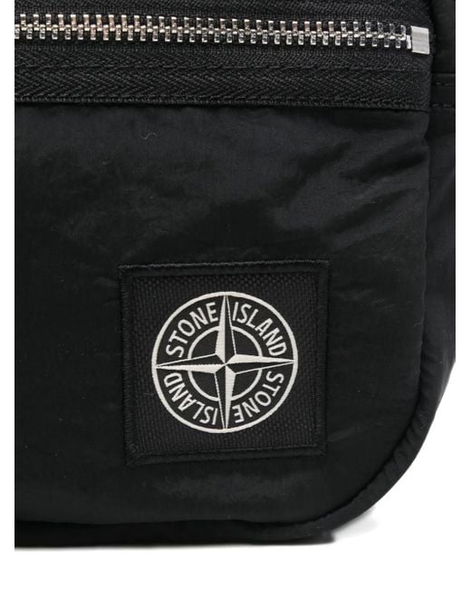 Riñonera con parche Compass Stone Island de hombre de color Black