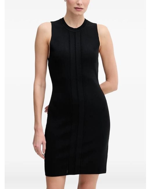 GAUDI Black Ribbed-Knit Sleeveless Mini Dress
