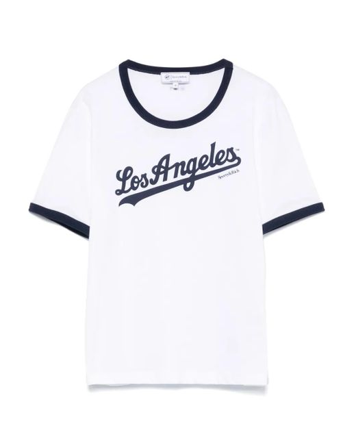 Sporty & Rich White Dodgers Ringer T-Shirt
