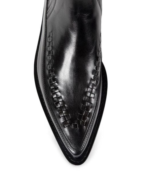 Ann Demeulemeester Black Ro Woven-Detail Chelsea Boots for men