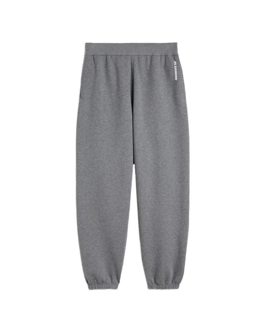 Jil Sander Gray Logo-Print Track Pants for men