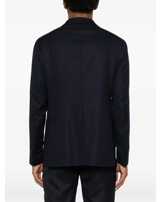 Tagliatore Blue Blazer En Laine À Simple Boutonnage for men