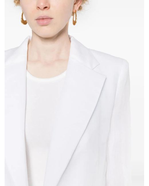 Chloé White Open-Front Ramie Blazer