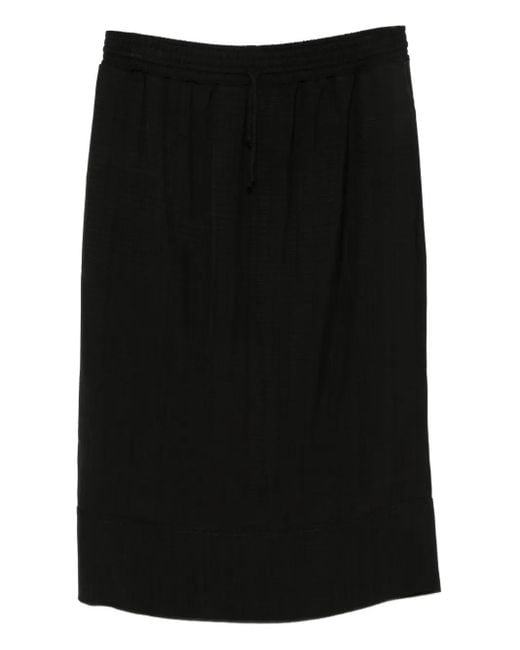 Colville Black Drawstring Midi Skirt