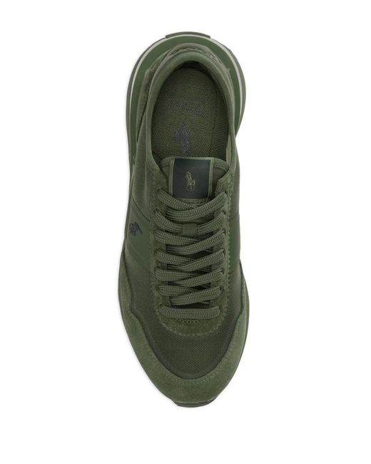 Polo Ralph Lauren Green Train 89 Mesh And Suede Trainers