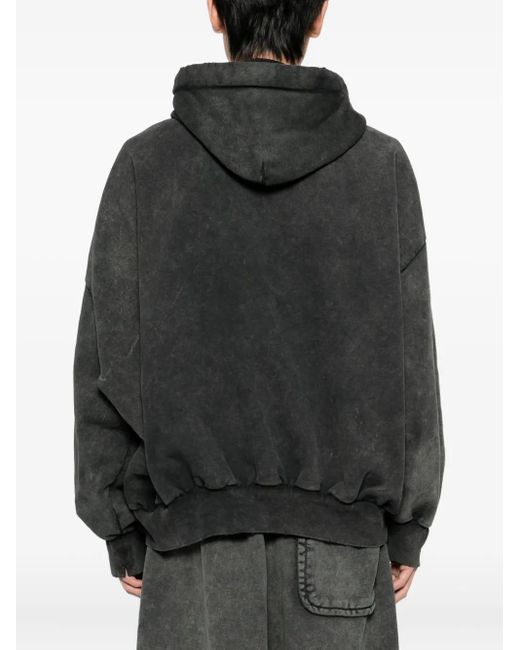 Maison Mihara Yasuhiro Black Logo-Embroidered Hoodie for men